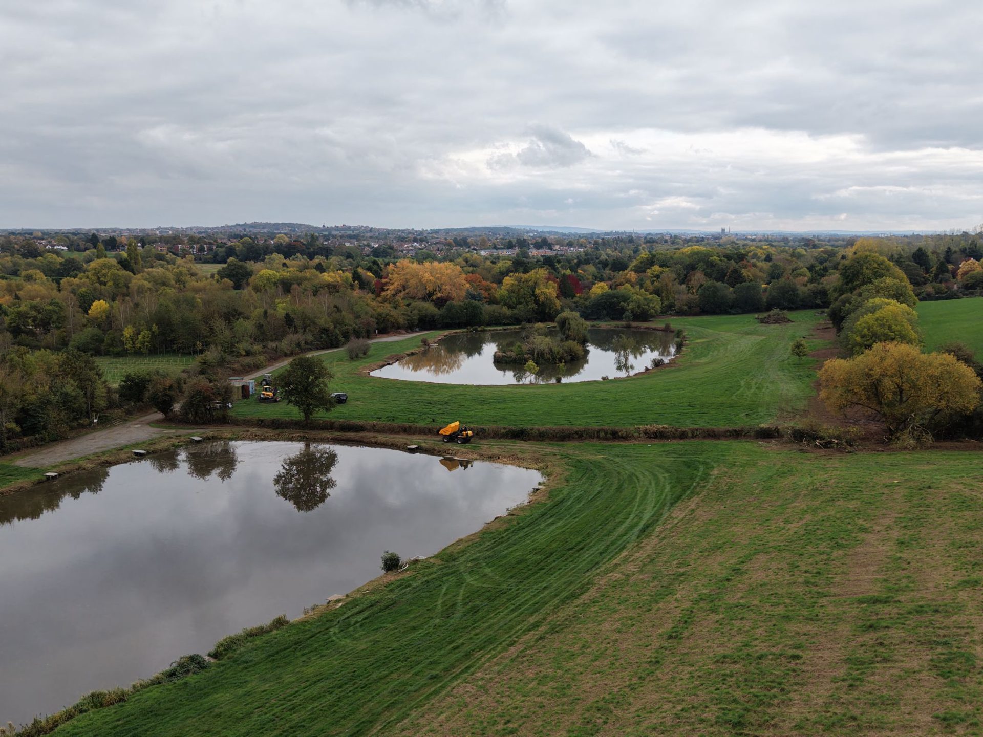 The lakes at Green Hill Fishery
