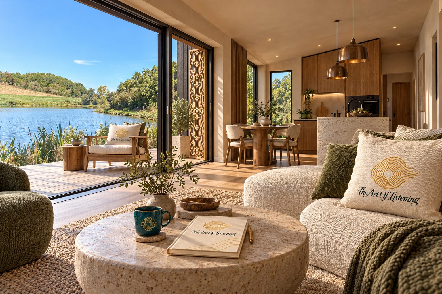 Living room · lake view